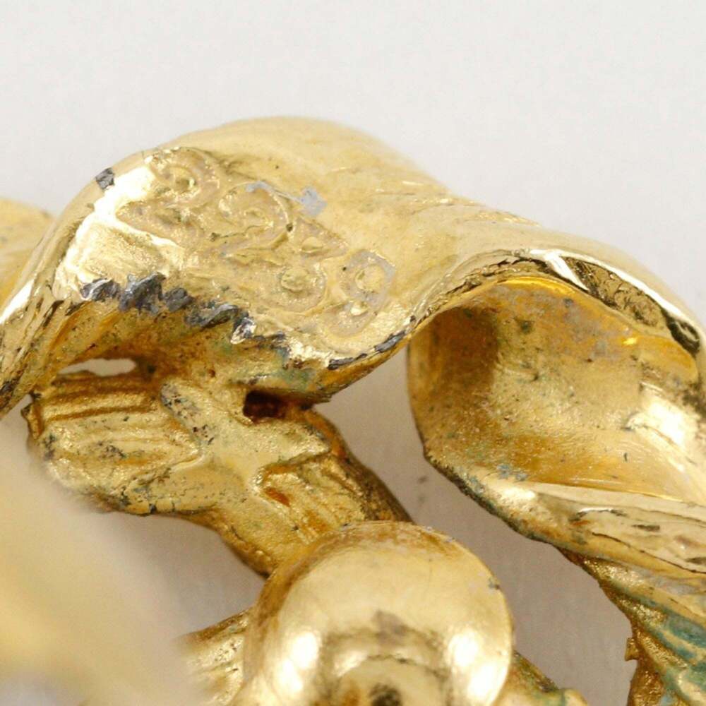 CHANEL Authentic Gold Logo Earrings - Picture 8 of 10